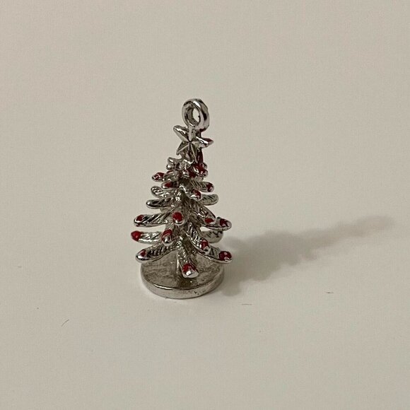 Vintage Sterling Christmas Tree Charm No Loop - Picture 4 of 10